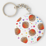 Cute robins and flowers pattern key chain