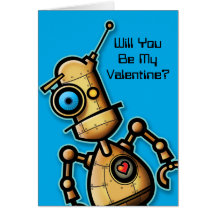 Cute Robot Valentine Card