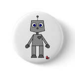 Cute Robot With A Broken Heart Pin