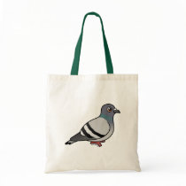 Cute Rock Pigeon Tote Bags