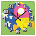 Cute rockets clock