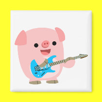Netter Rockin Karikatur-Schwein-Magnet