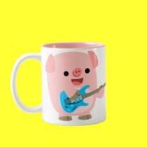 Netter Rockin Karikatur-Schwein-Becher tassen