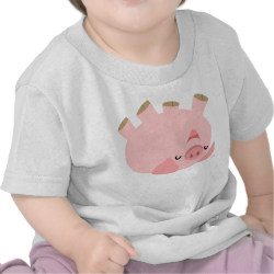 Cute Rolling Over Cartoon Pig Baby T-Shirt