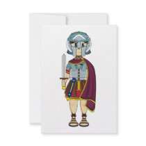 Cute Roman Gladiator RSVP Card Custom Invites