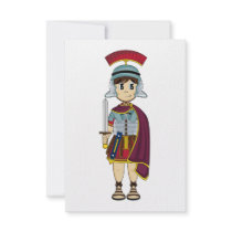 Cute Roman Soldier RSVP Card Invitations
