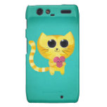 Cute Romantic Cat with Smiling Heart Droid RAZR Covers