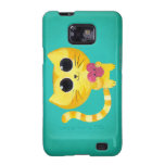 Cute Romantic Cat with Smiling Heart Samsung Galaxy S Cases