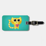 Cute Romantic Cat with Smiling Heart Tag For Bags