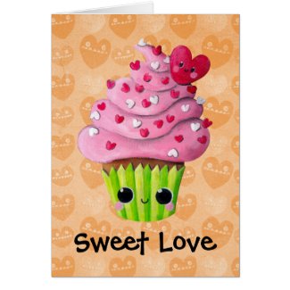 Cute Romantic Cupcake Card
