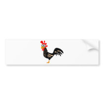 Cute rooster bumper sticker
