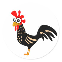 Cute rooster sticker