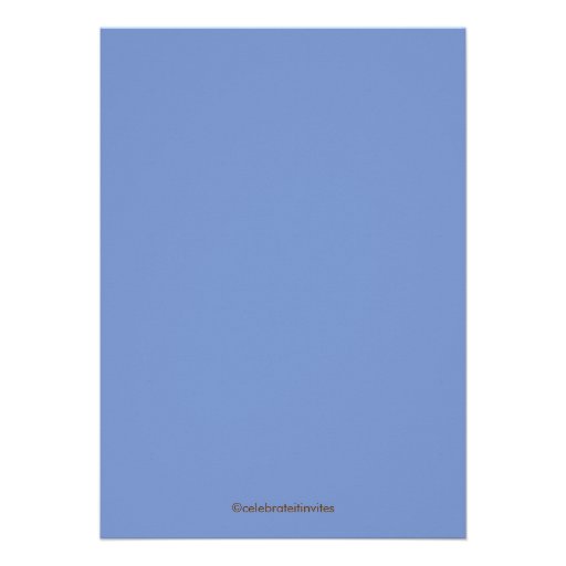 Cute Rosary First Communion Invitation Boy Blue