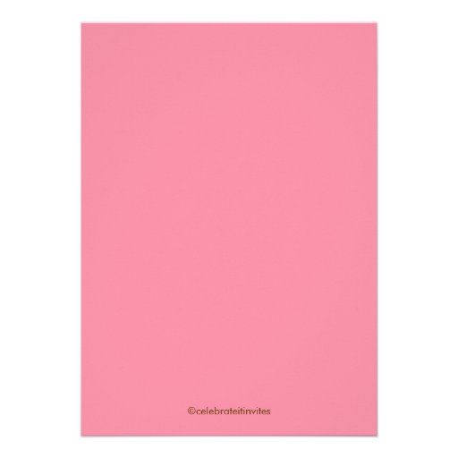 Cute Rosary First Communion Invitation Girl Pink