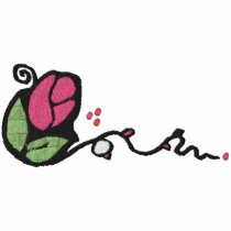 Cute Rose Bud Design Chest embroidered shirts