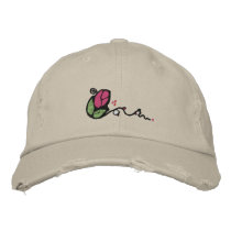 Cute Rose Bud Design Hat embroidered hats by silly_strings Cute Rose Bud Design Hat embroidered hats