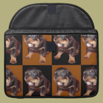 Cute Rottweiler Pup On "Black and Tan" macbook sleeves