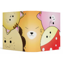 cute round animals notebook vinyl binders