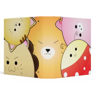 cute round animals notebook binder