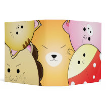 cute round animals notebook binders