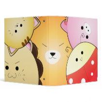 cute round animals notebook binders