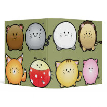 cute round animals notebook 3 ring binder