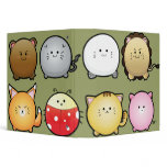 cute round animals notebook binders