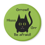 Cute round black kitty cat for Halloween Magnet