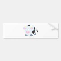 Cute Round Cow Bumper Sticker