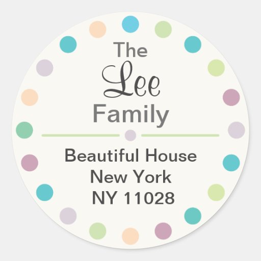 Cute Round Labels (pastel) Classic Round Sticker Zazzle