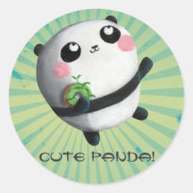 Cute Round Panda Stickers