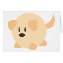 Cute Round Puppy Cards