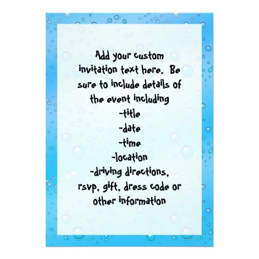 Cute Rubber Ducky/Blue Bubbles Custom Invitations