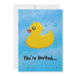 Cute Rubber Ducky/Blue Bubbles Custom Invitations