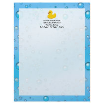 Cute Rubber Ducky/Blue Bubbles Letterhead Template