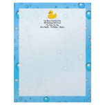 Cute Rubber Ducky/Blue Bubbles Letterhead Template