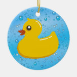 Cute Rubber Ducky/Blue Bubbles ornaments