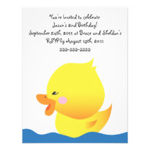 Cute Rubber Ducky Boy Birthday Invitation