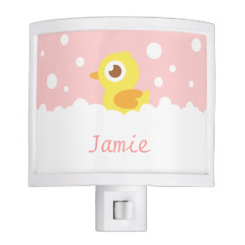 Cute Rubber Ducky in Bubble Bath for Girls Bedroom Nite Lights