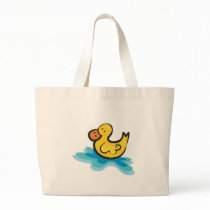 cute rubber ducky in tub bag