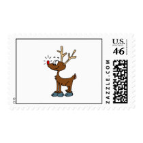 Cute rudolph postage stamp