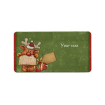 Cute Rudolph Reindeer Design Personalized Address Label