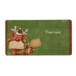 Cute Rudolph Reindeer Design Custom Shipping Labels
