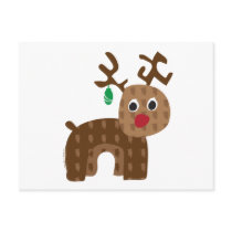 Cute Rudolph Reindeer Postcard