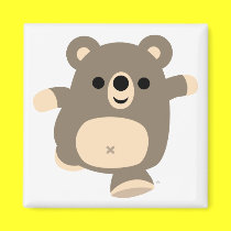 Cute Running Cartoon Bear magnet