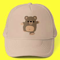 Cute Running Cartoon Bear Trucker Hat