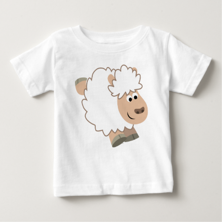Cute Running Cartoon Sheep Baby T-Shirt