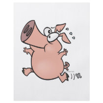 cute running pig cartoon character custom flyer