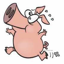 Cartoon Running Pig