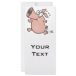 cute running pig cartoon character rack card